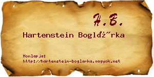 Hartenstein Boglárka névjegykártya